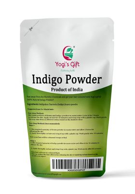 INDIGO POWDER for Hair Dye | With FREE GLOVES and HEAD CAP| Ideal for Black and Dark Hair | Indigofera Tinctoria | Black Henna | 8 oz (227 grams) | Natural Hair Color | Pure Indego