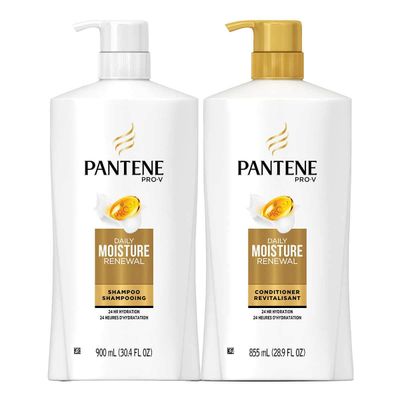 Pantene Pro-V Daily Moisture Renewal, 30.4 Fl.Oz (900ml) Shampoo &amp; 28.9 Fl.Oz (855ml) Conditioner Set