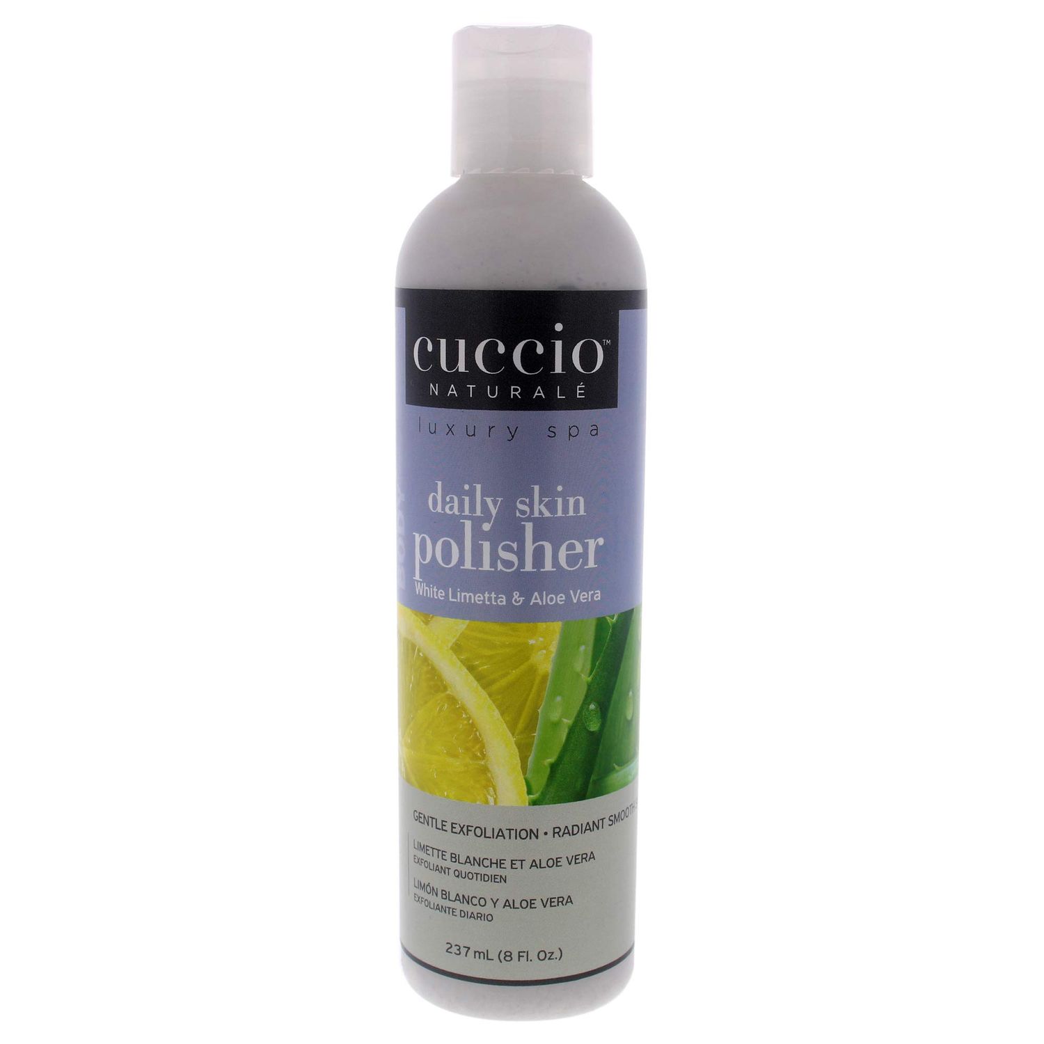 Cuccio Naturale Daily Skin Body Polisher - Soothes And Softens Your Skin - Gentle Exfoliation Process - Lifts Dead Cells From The Skins Surface - Radiant Skin - White Limetta And Aloe Vera - 8 Oz