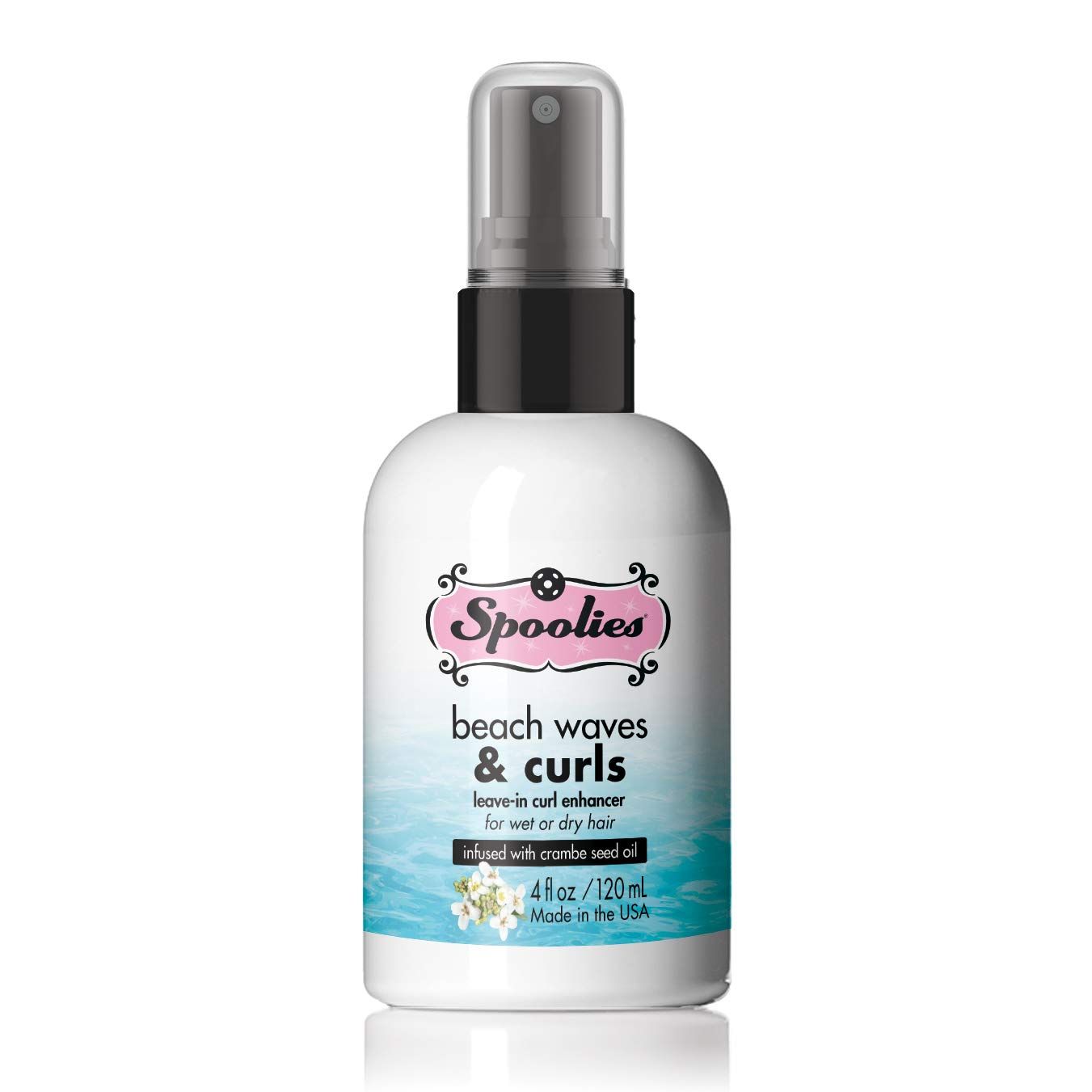 Spoolies Beach Waves &amp; Curls, Leave-in Curl Enhancer - for wet or dry hair treatment, with essential oils. Safe for color-treated hair, Condensed, Made in USA