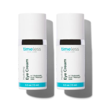 Timeless Skin Care Hydrating Eye Cream - 0.5 Fl Oz, Pack of 2 - Reduce Puffiness &amp; Fine Lines - Includes Hyaluronic Acid for Hydration + Matrixyl 3000 to Fight Wrinkles - For All Skin Types