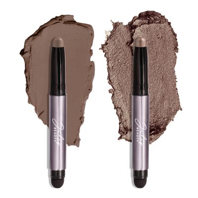 Julep Eyeshadow 101 Crme to Powder Waterproof Eyeshadow Stick Duo, Taupe Shimmer and Stone