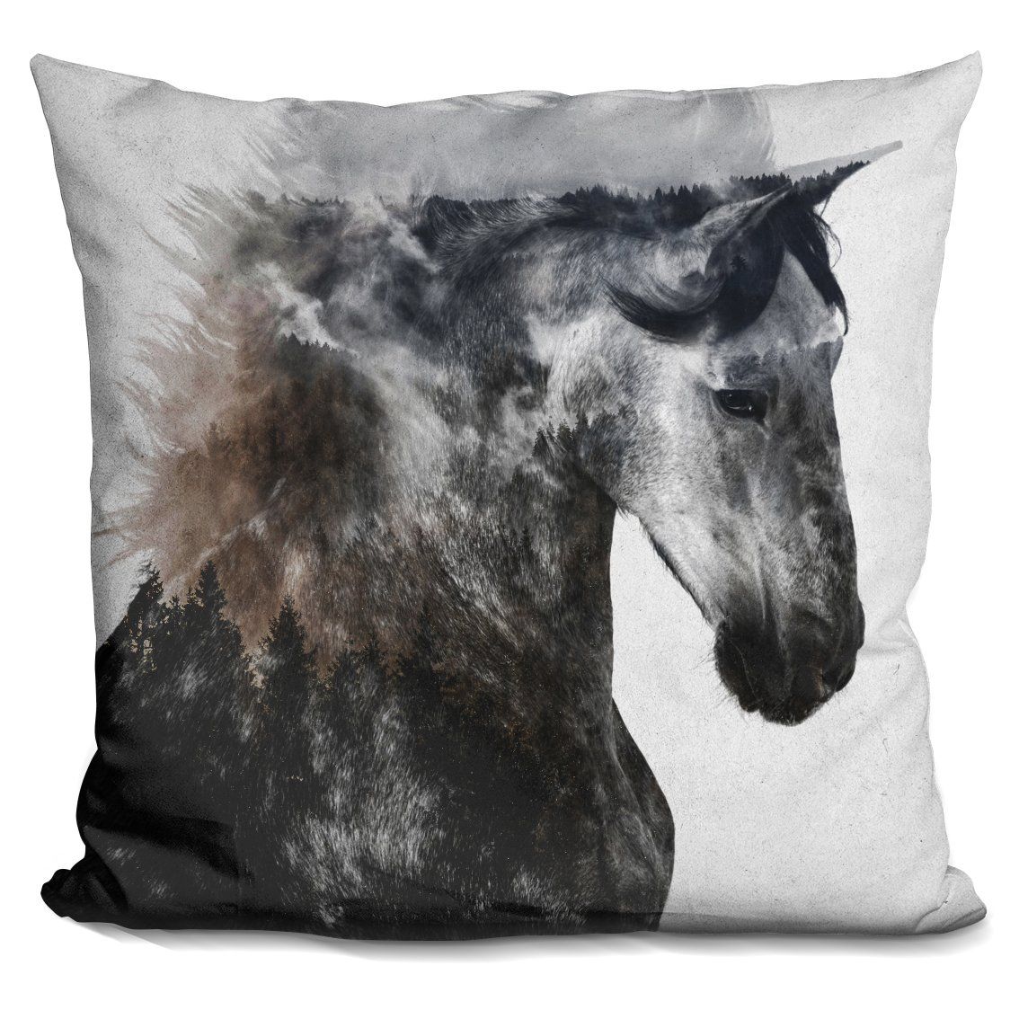 LiLiPi Proud Stallion Alt. Version Decorative Accent Throw Pillow