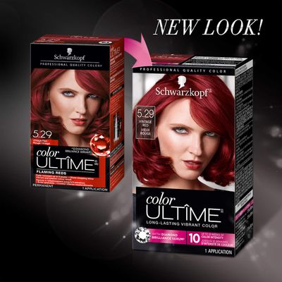 Schwarzkopf Color Ultime Hair Color, 5.29 Vintage Red, 1 Application - Permanent Red Hair Dye for Vivid Color Intensity and Fade-Resistant Shine up to 10 Weeks