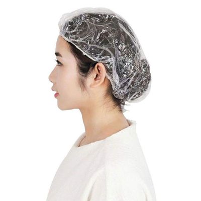 Disposable Shower Caps 100 pack, Larger Bigger Thick Plastic Waterproof Hair Processing Caps For Women Girls Men, SPA, Hair Salon, Hotel, Travel, Bath Hair Cap Multi-use - Clear Transparent by MrSunix