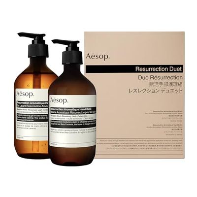 Aesop Resurrection Duet | Hand Wash + Hand Balm | Cleanse, Nourish and Soften Hands | 16.9 oz + 16.5 oz