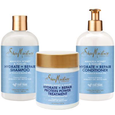 SheaMoisture Manuka Honey &amp; Yogurt Hydrate+Repair Shampoo - Sulfate, Paraben, Silicone Free, Moisturizing Shampoo for Damaged Hair, 1.329 kg