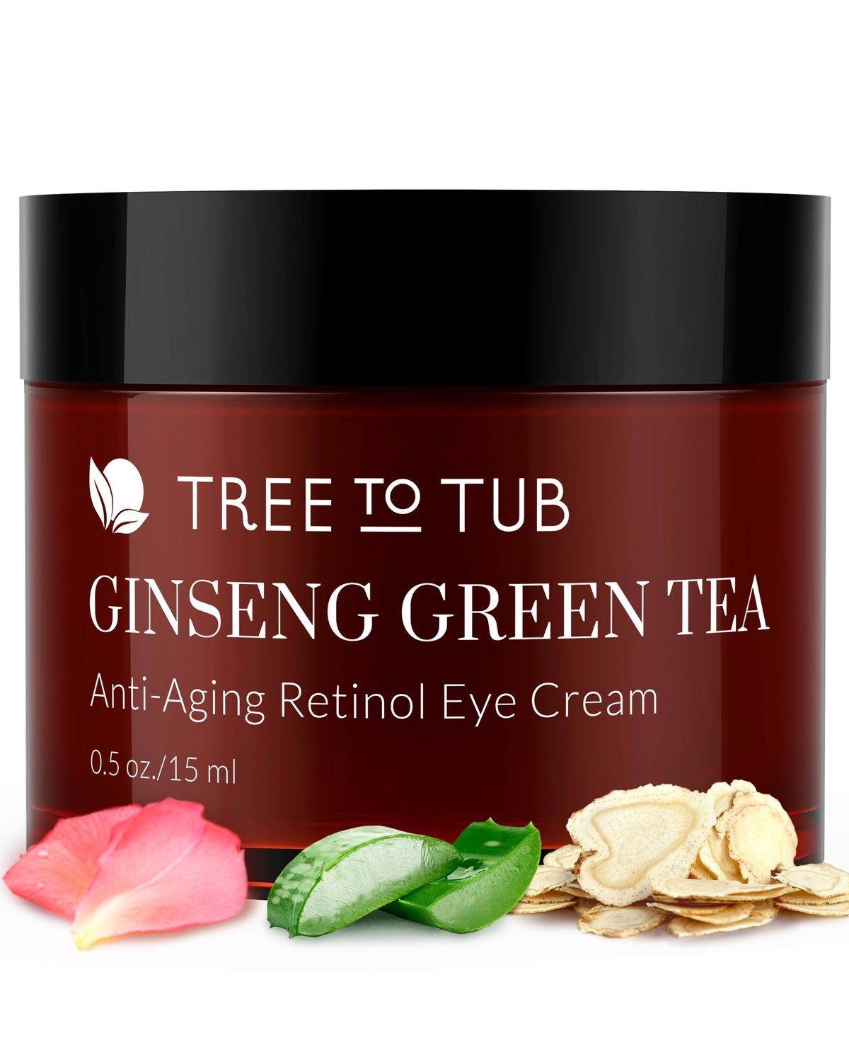 Tree to Tub Retinol Under Eye Cream for Dark Circles, Puffiness, Wrinkles, Bags Under Eyes - Sensitive Skin Night Eye Moisturizer for Women &amp; Men w/Hyaluronic Acid, Organic Green Tea, Natural Ginseng