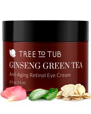 Tree to Tub Retinol Under Eye Cream for Dark Circles, Puffiness, Wrinkles, Bags Under Eyes - Sensitive Skin Night Eye Moisturizer for Women &amp; Men w/Hyaluronic Acid, Organic Green Tea, Natural Ginseng