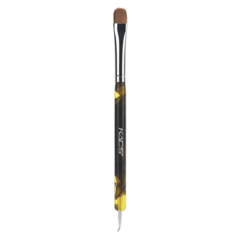 Rolabling 2-Way French Tip Brush Kolinsky Sable Gel Nail Brush for French Tip with Dotting Tool Manicure Design Nail Art Tool Suitable for Nail Drawing and DIY at Home (C00025)