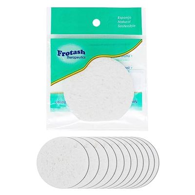 Frotash Natural Facial Sponge for Daily Cleansing, Exfoliating and Makeup Removal | 100% Cellulose Eco-Friendly Reusable Premium Pads | 12 Count