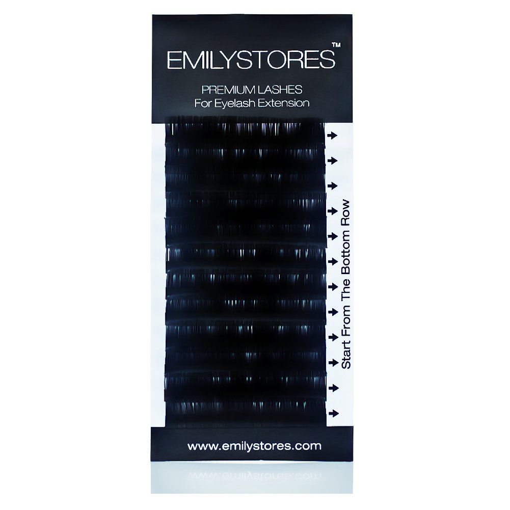 EMILYSTORES Eyelash Extensions 0.10mm Thickness B Curl Length 9mm Silk Mink Fake Eye Lashes In One Tray