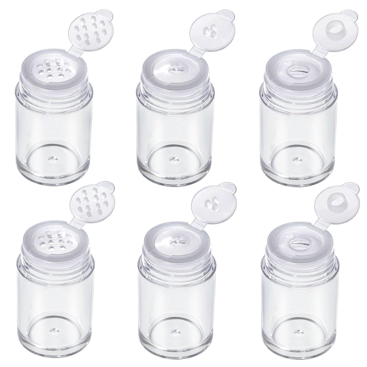 RAYNAG 6 Pieces Mini Empty Loose Powder Bottle Travel Cosmetic Glitter Powder Eye Shadow Powder Box with Sifter and Lids (3 Style)