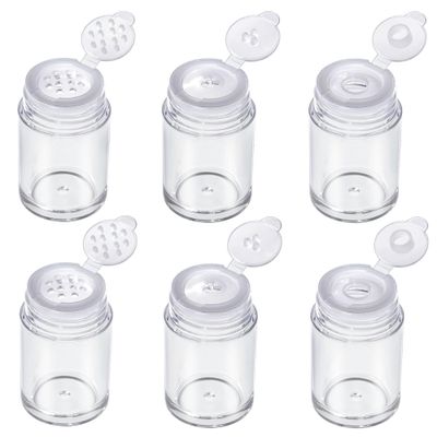 RAYNAG 6 Pieces Mini Empty Loose Powder Bottle Travel Cosmetic Glitter Powder Eye Shadow Powder Box with Sifter and Lids (3 Style)