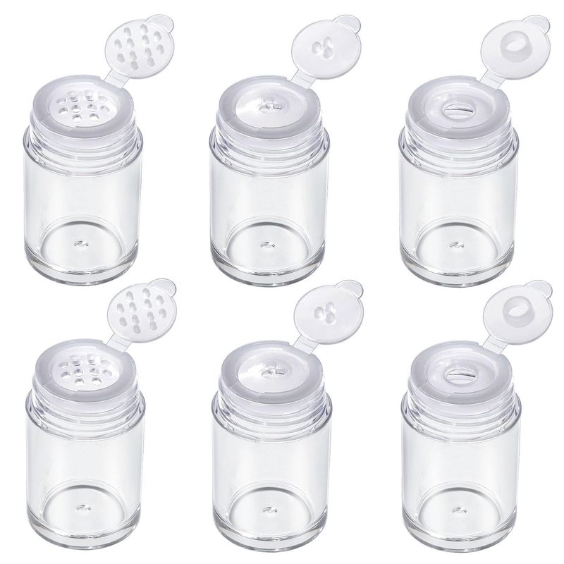 RAYNAG 6 Pieces Mini Empty Loose Powder Bottle Travel Cosmetic Glitter Powder Eye Shadow Powder Box with Sifter and Lids (3 Style)