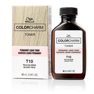 COLORCHARM Permanent Liquid Toners| Neutralize Brass| Free of Parabens| Vegan| T10| Pale Blonde| 1.4 Fl Oz