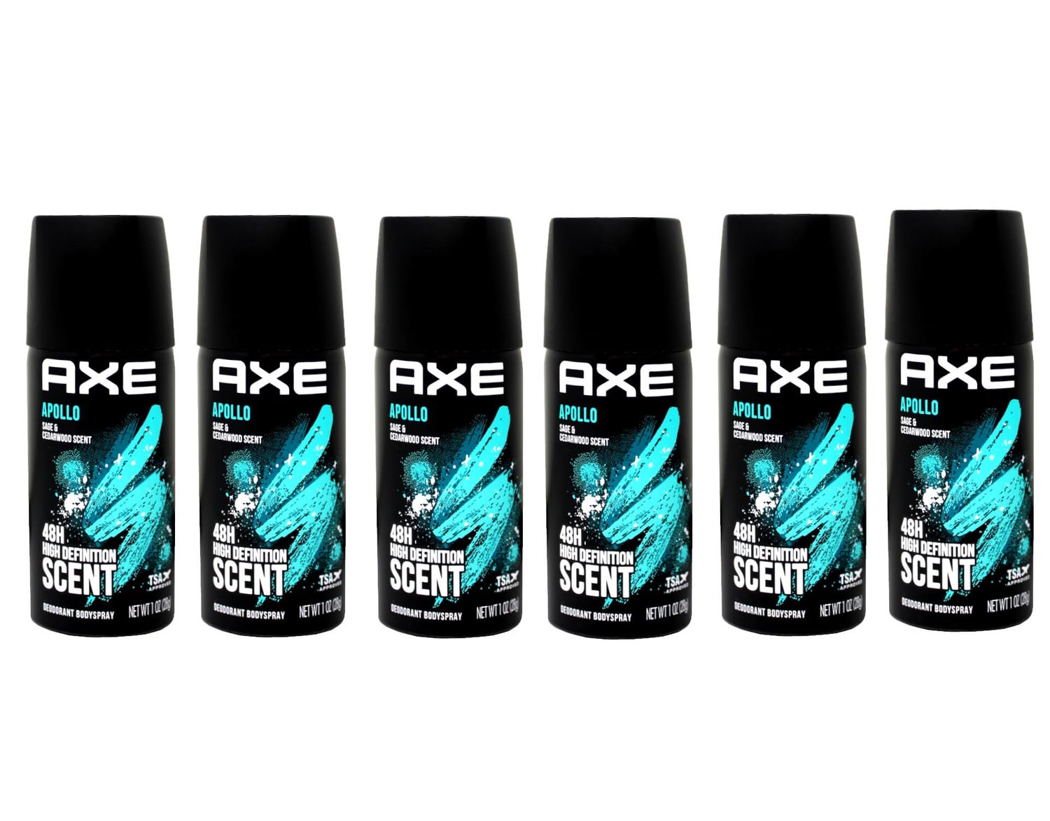 Axe Bodyspray Apollo, 1 Ounce (Pack of 6)