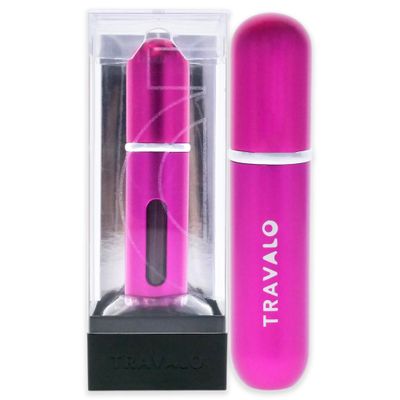 Travalo Classic Perfume Atomizer - U refill system - Elegant Metal Travel Atomiser - TSA Flight Approved Portable Mini Refillable Empty spray Bottle - Glass-free Scent Pump Case - Pink 0.17 oz / 5ml