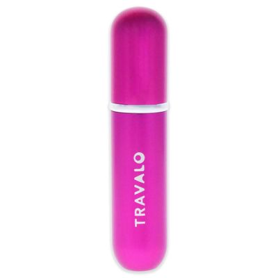 Travalo Classic Perfume Atomizer - U refill system - Elegant Metal Travel Atomiser - TSA Flight Approved Portable Mini Refillable Empty spray Bottle - Glass-free Scent Pump Case - Pink 0.17 oz / 5ml