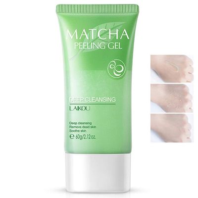 MIESCHER Matcha Facial Scrub Exfoliator Gel, Natural Exfoliating Cleanser, Moisturizing Body Face Scrub Deep Clean for Dry Skin, Blackheads, Acne Face Peeling Gel - Great Gifts For Women &amp; Men
