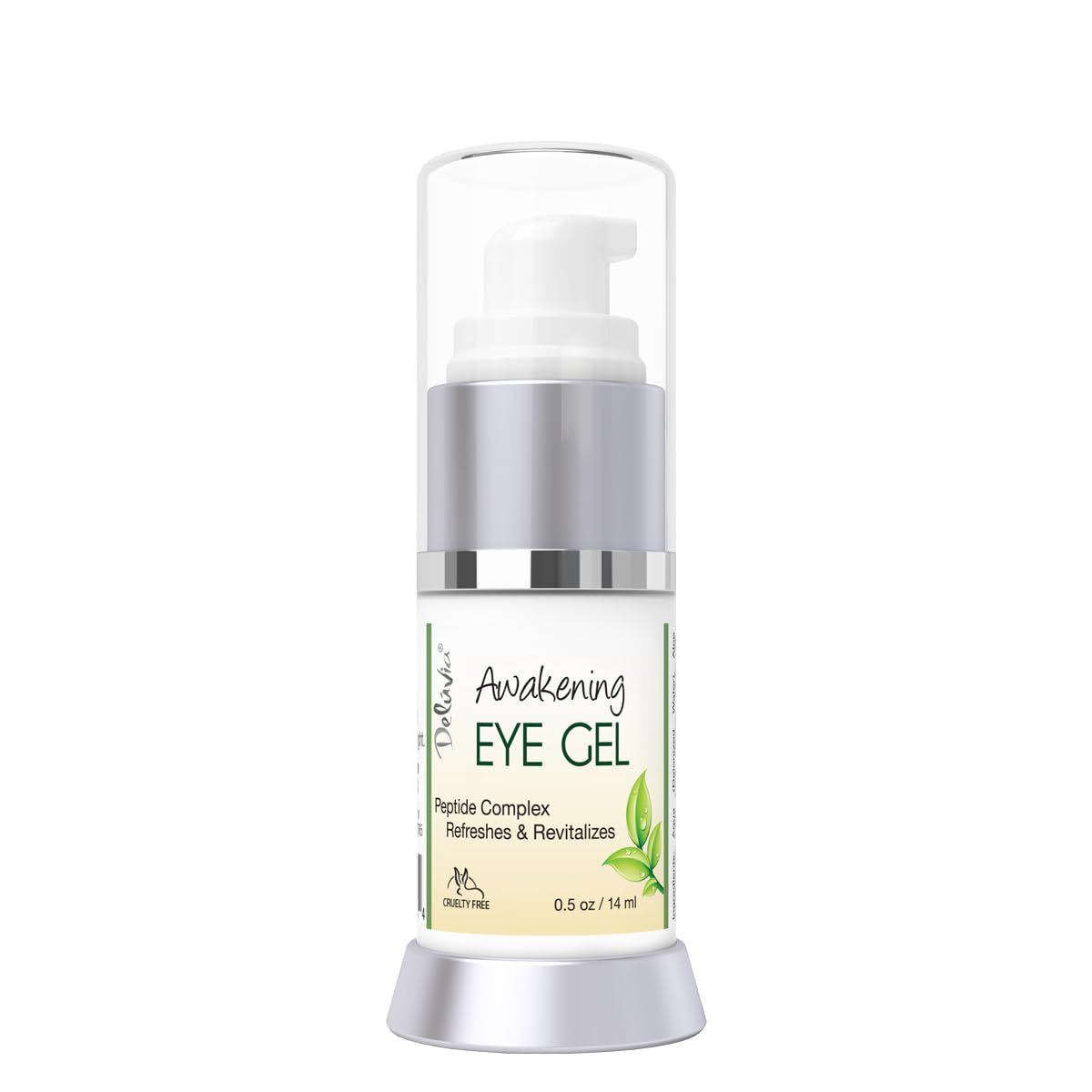 Deluvia Daily Under Eye Gel - Reduces the Appearance of Puffiness, Wrinkles, Fine Lines, Bags, Dry, Crepe Skin - Organic Aloe, Vitamin E, Hyaluronic Acid - Firming Moisturizing..