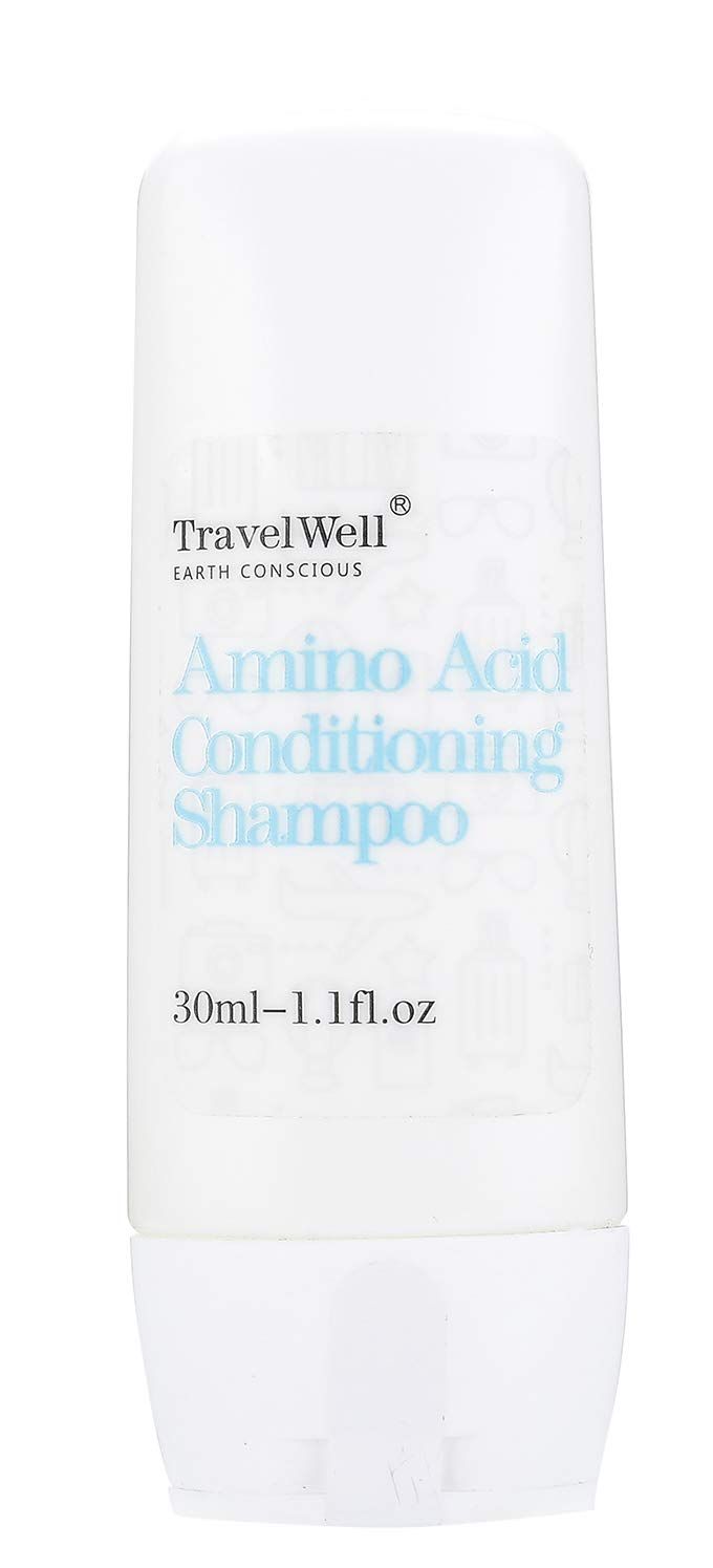 Travel Well Hotel Shampoo and Conditioner Supplies for Guests 2 in 1, 1.0 Fl Oz/30ml, Individually Wrapped 200 Bottles per Box | Travel Size Toiletries | Hotel Toiletries Bulk Set
