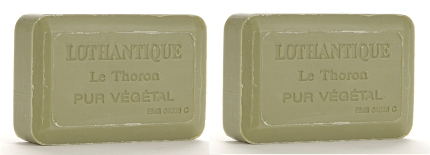 Lothantique Authentique Shea Butter Vegetable Bar Soap - 2 Bars, 200g Each, (Olive Lavender)