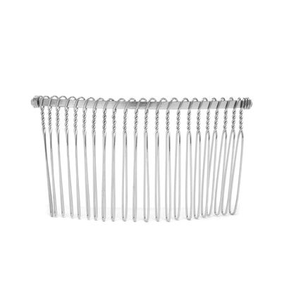 Honbay 6PCS Silver Fancy DIY Hair Clips Metal Wire Hair Combs Bridal Wedding Veil Combs (22 teeth)