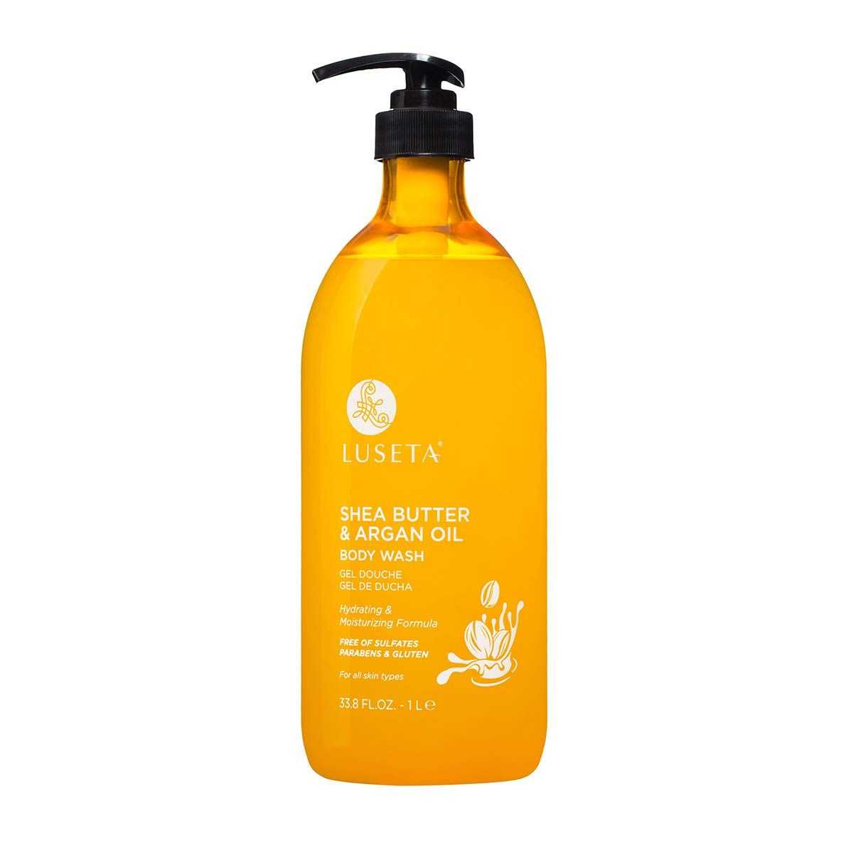 Luseta Shea Butter &amp; Argan Oil Body Wash, Moisturizing Body Wash Formulated for Dry Skin Normal Skin Combination Skin 33.8oz