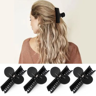 Professional Salon Butterfly Hair Clips, Segbeauty 4pcs Large Black 3.54 inches Double Teeth Hair Sectioning Clamps for Hairstyling and Thick Long Hair