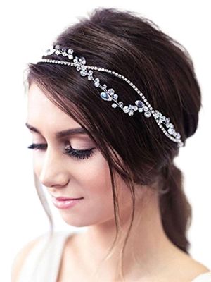 Yean Crystal Bride Wedding Hair Vine Silver Rhinestone Wedding Hair Accessories Bridal Hair Piece for Women and Girls