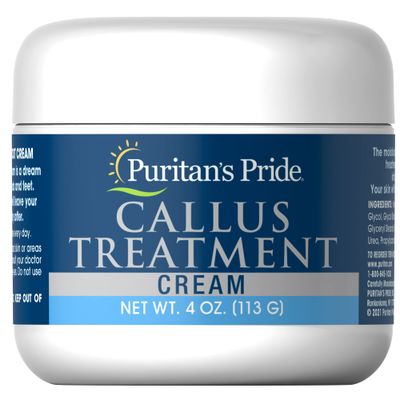 Puritan&#39;s Pride Callus Treatment Cream, Soothing Foot Cream For Dry Cracked Heels And Feet, Non Greasy, Deep Penetration Relief, 4 Fluid Ounces