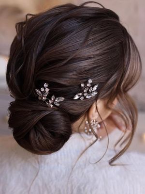 JAKAWIN Crystal Bride Wedding Hair Pins Silver Rhinestone Hair Piece Bridal Hair Jewelry Accessories for Women HP130 (Silver)