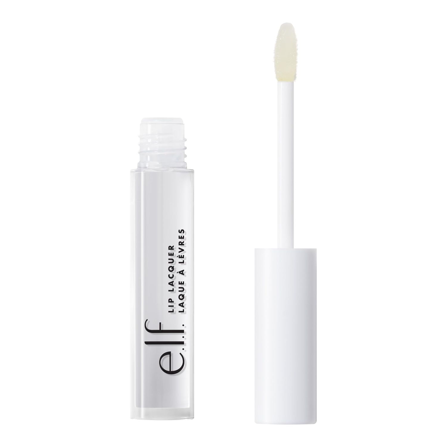 e.l.f. Lip Lacquer, Nourishing, Non-Sticky Ultra-Shine Lip Gloss With Sheer Color, Infused With Vitamins A &amp; E, Vegan &amp; Cruelty-Free, Clear
