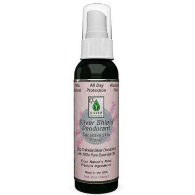 Silver Shield Deodorant - Sensitive Skin Formula - Floral Scent - Spray-on Version, All Natural Colloidal Silver Deodorant, 2 oz.