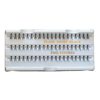 EMILYSTORES 12 Packs Eyelashes Natural Individual Lashes Plant Flare Short Eyelash 10mm Black For Eye Lash Extensions Lashes-Knotted(10MM,Short Lashes)