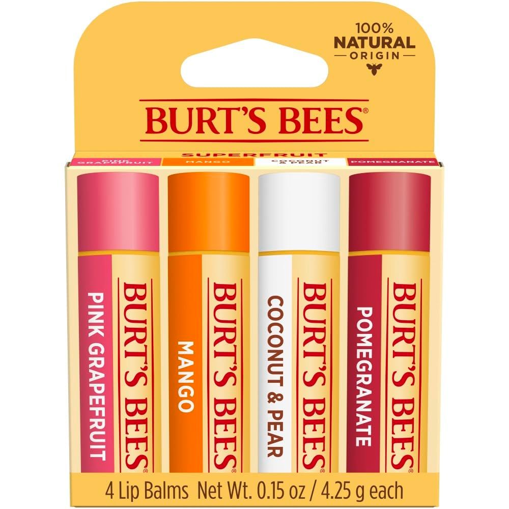 Superfruit Moisturizing Lip Balm Pack Burt's Bees 4 x 0.15 oz 0.15oz Pomegranate Lip Balm