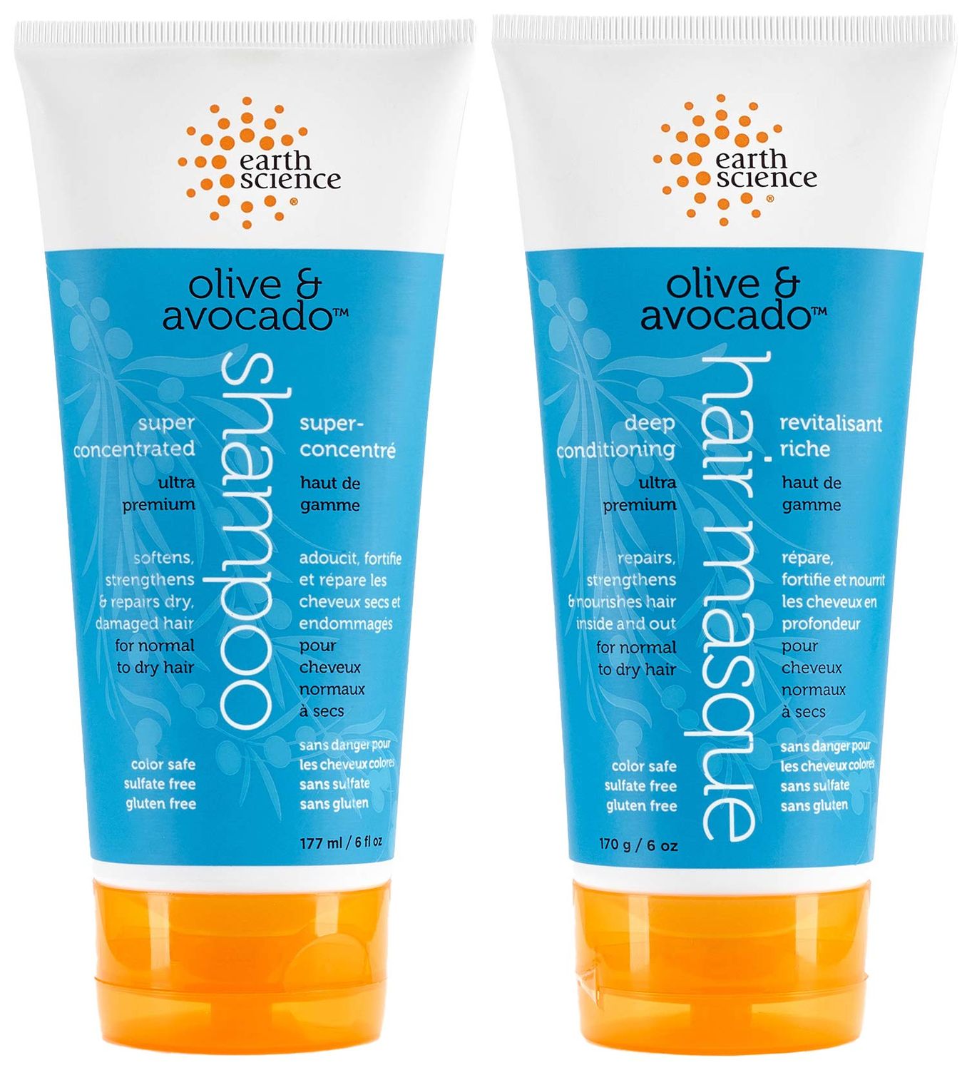 EARTH SCIENCE - Olive &amp; Avocado Deep Conditioning Shampoo &amp; Deep Conditioning Hair Masque Set