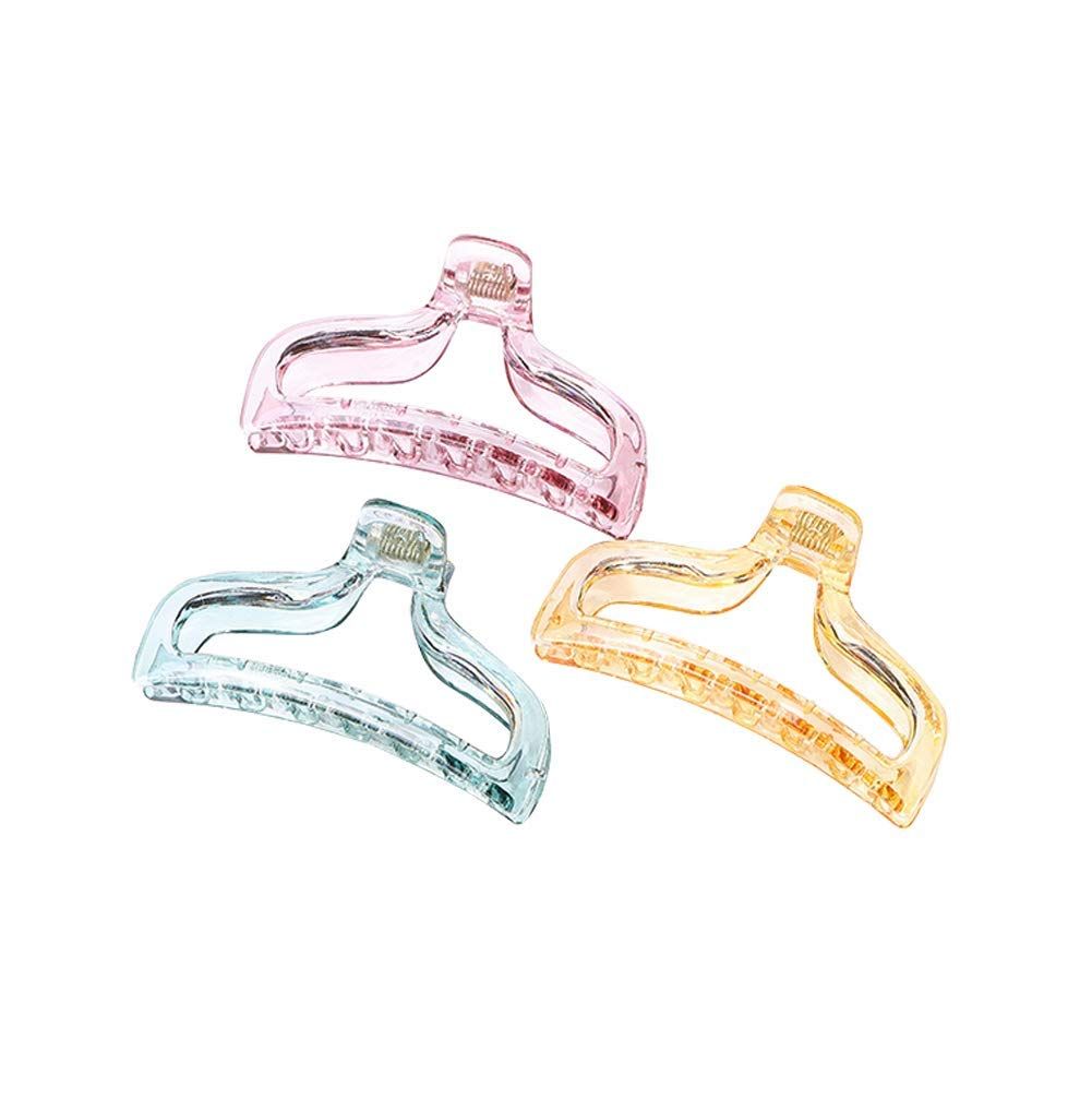 3Pcs Acrylic Hair Clips Hollow Hair Claw Clips Non Slip Simple Vintage Hair Clamps Barrette Hair Sectioning Styling Accessories for Fine Thin and Thick Hair