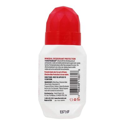 Crystal Body Deodorant Roll-On Pomegranate, 2.25 oz