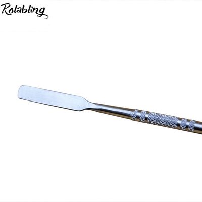 Rolabling 7.2 inches Pro Stainless Steel Make Up Spatula Double Sided Cosmetic Stirring Rod Nail Art Manicure Tools (size-2)