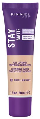 Rimmel London Stay Matte Liquid Mousse - 101 Porcelain Ivory - Foundation, Lightweight, Shine Control, Oil-Free, 1oz