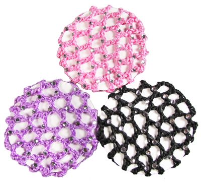 HipGirl Boutique Girls Hair Bow Ties Ponytail Holders, No Crease Ouchless Stretchy Elastic Styling Tool Accessories (3pc Rhinestone Ballet Dance Bun Cover)