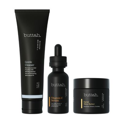 Buttah Skin by Dorion Renaud Complete Melanin-Rich Skin Care Kit | Shea Butter, Vitamin C Serum, Facial Cleanser | Organic &amp; Natural | Black-Owned