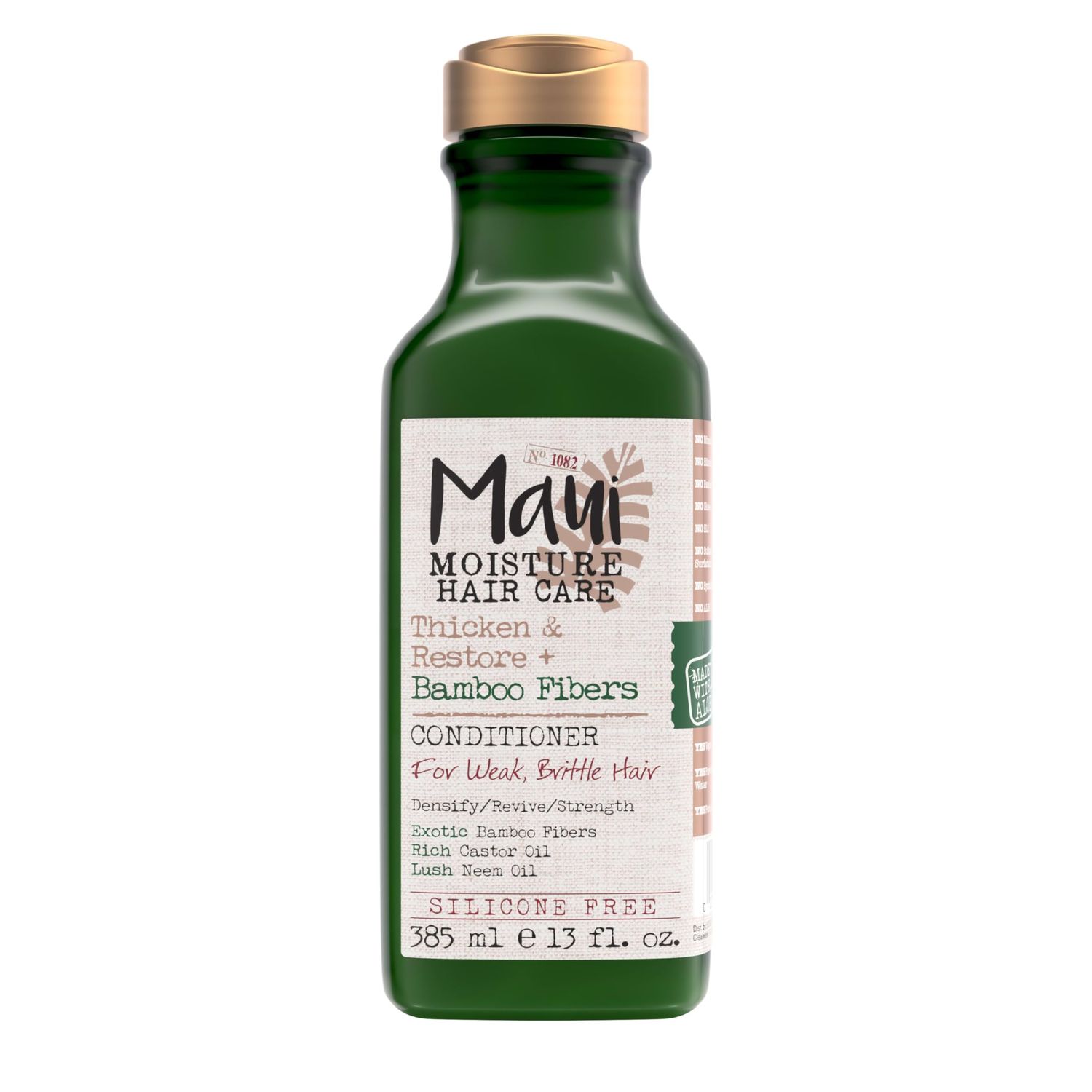 Maui Moisture Thicken &amp; Restore + Bamboo Fibers Strengthening Conditioner to Soften Transitioning or Natural Hair &amp; Renew Brittle Hair, Vegan, Silicone &amp; Paraben-Free, 13 fl oz