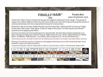 Finally Hair Fibers for Thinning Hair - 100% Undetectable Natural Formula - Completely Conceals Hair Loss in 15 Seconds - 25 Grams Refill Bag (Dark Brown)