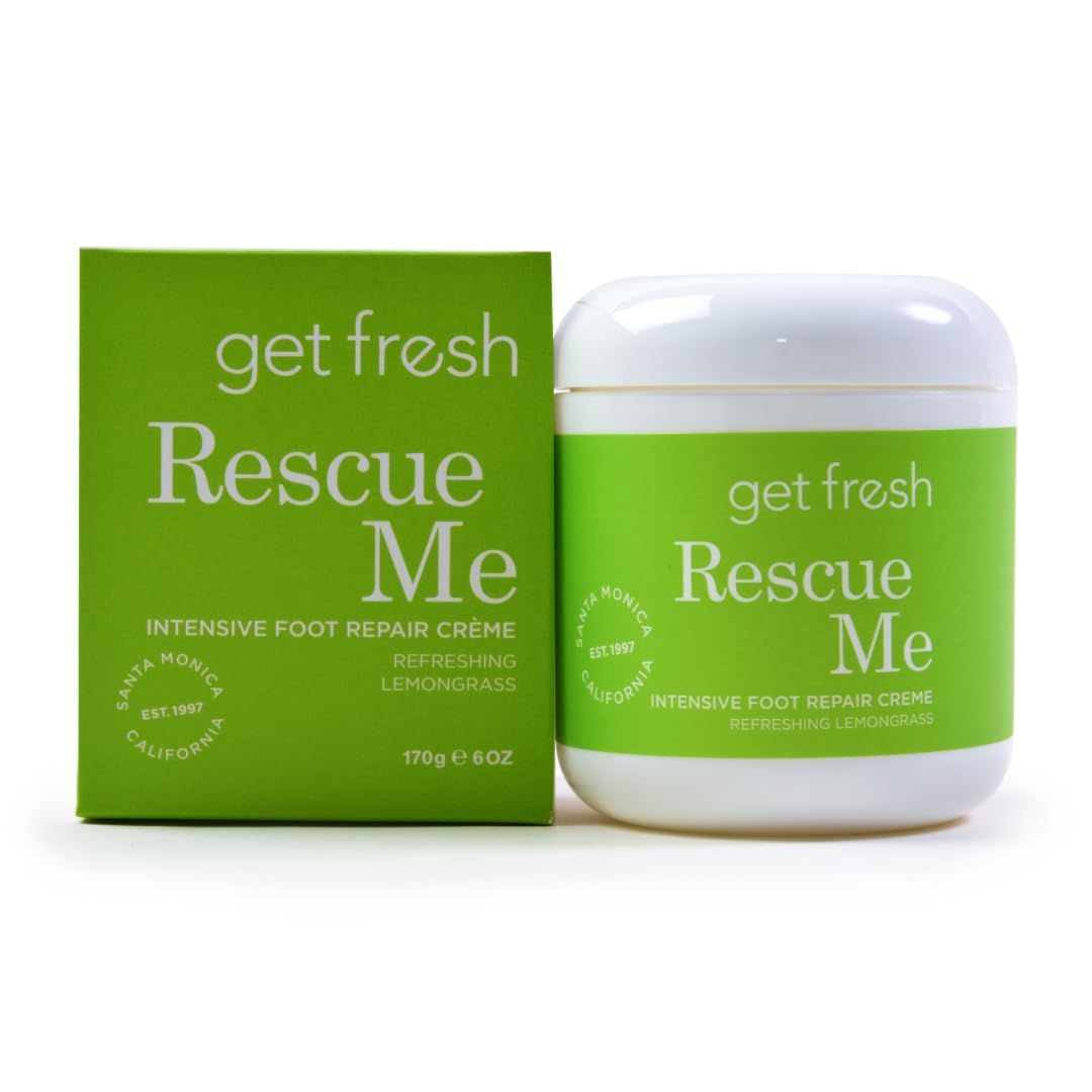 Get Fresh Rescue Me - Intensive Foot Cream for Dry Skin, Cracked Heels, and Calluses, with Shea Butter, Aloe, and Lemongrass, 170g