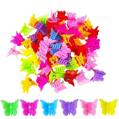 Mandalahuang Hair Clip, 100 Pcs Butterfly Hair Clips for Girls, Pastel, Rainbow, Mini Hair Clips for Toddlers