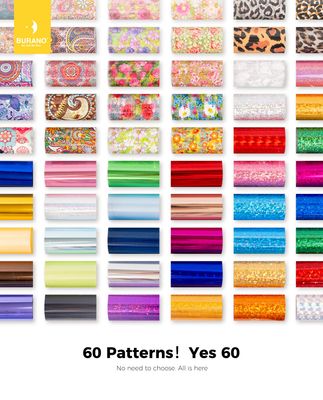 BURANO Nail Art Foil Glue Gel, 15ML 2 Bottles with 60PCS Foils Sticker, Nails Designer Adhesive Transfer Art UV LED Lamp Required