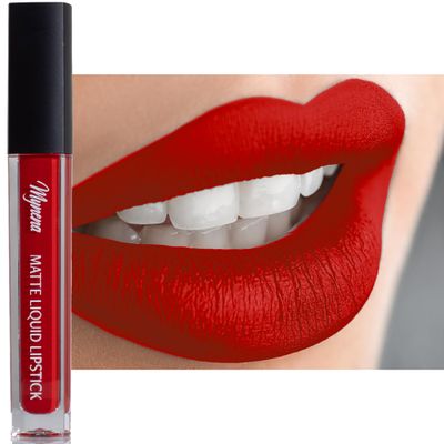Mynena Orange Red Long-Lasting Matte Liquid Lipstick Intense Color Smudge-Proof &amp; Waterproof Comfortable Hydrating Shea Butter Vegan &amp; Cruelty-Free | Glory
